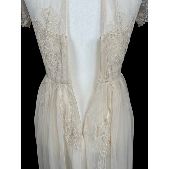 New ASOS Design‎ Formal Cocktail Midi Dress Size 4 Ivory Embroidered Floral - Picture 10 of 15